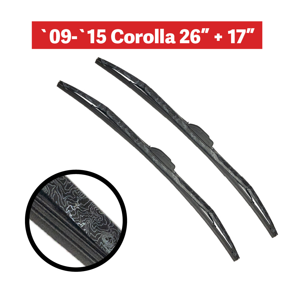2009-2015 Toyota Corolla - 26" + 17" MT86 Topographic Windshield Wiper Blade Bundle