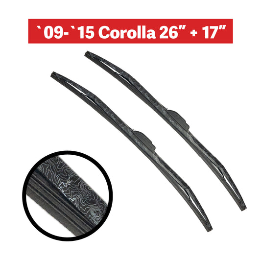 2009-2015 Toyota Corolla - 26" + 17" MT86 Topographic Windshield Wiper Blade Bundle
